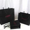 YS-24204 black cloth paper bag+ pink logo