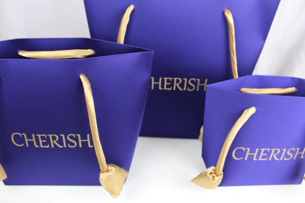 YS-24210 jewelry blue tote bag- tulip handle
