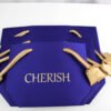 YS-24210 jewelry blue tote bag- tulip handle
