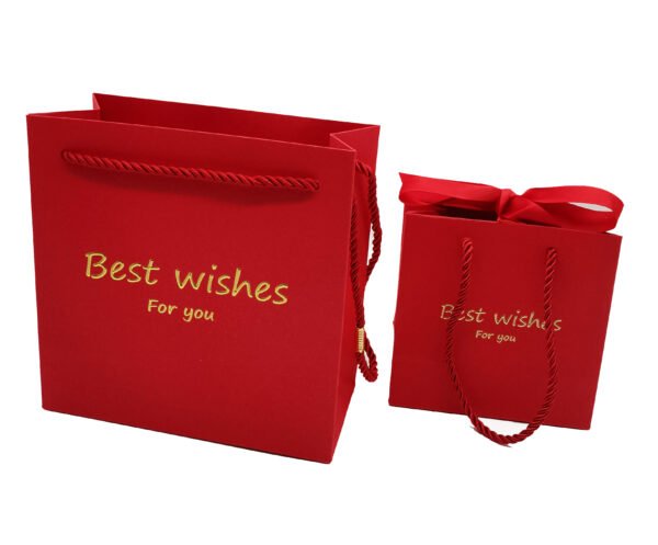 YS-YZ2302RD RED matte gift bag, shiny stars surface