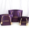YS-24211 dark purple tote bag- tulip handle