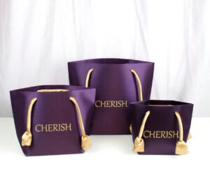 YS-24211 dark purple tote bag- tulip handle